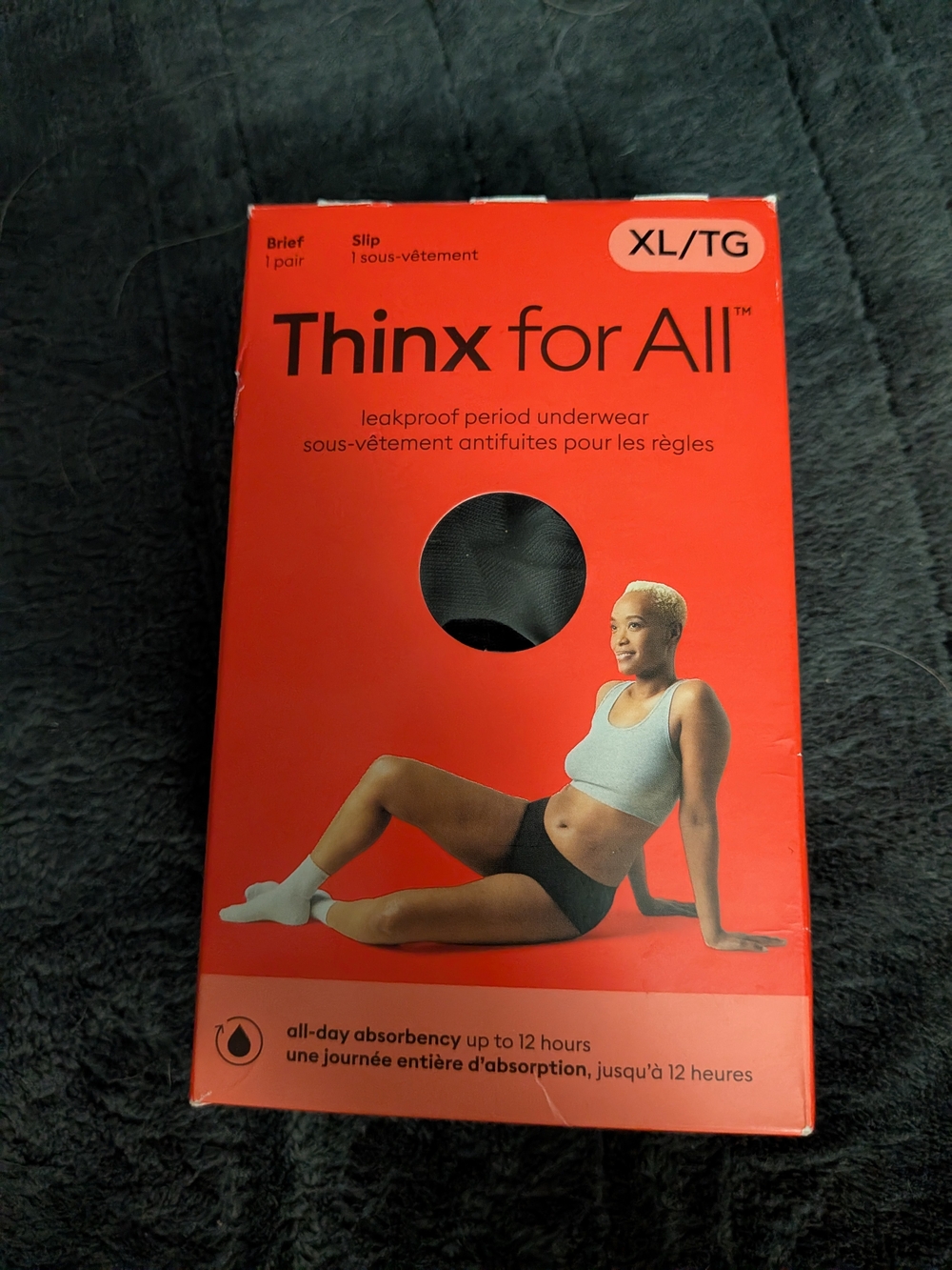 NIB Thinx for All Leakproof Period Underwear Brief Black XL Open Box Menstrual